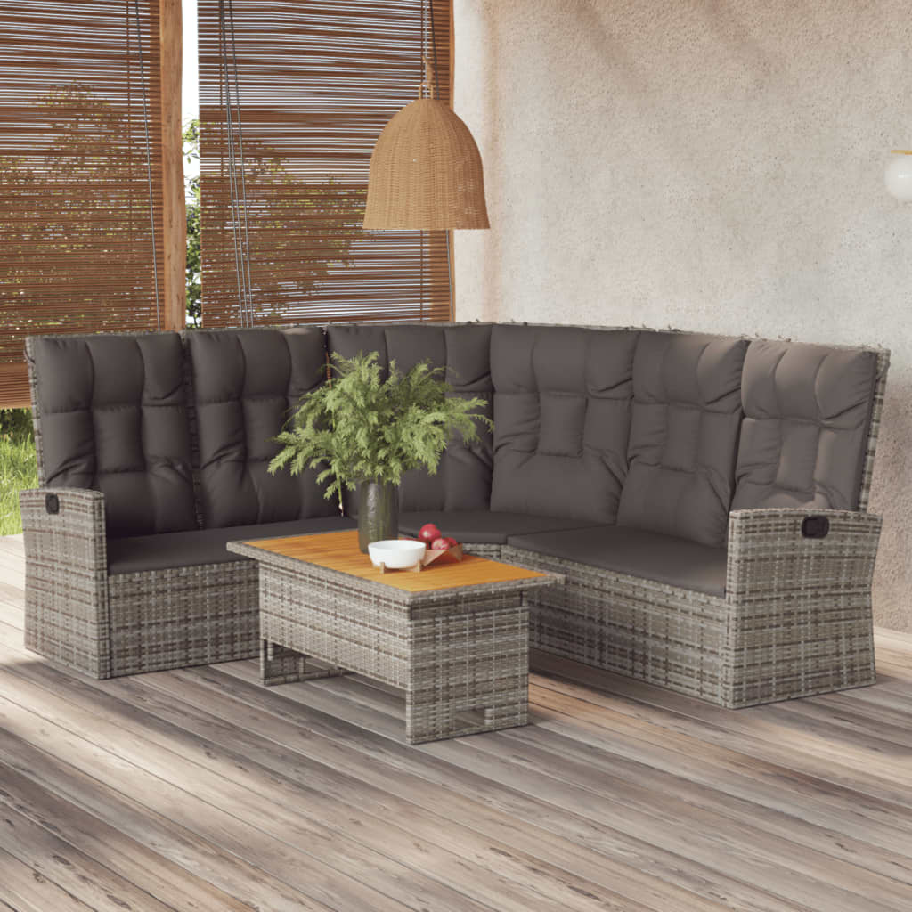 Divano Angolare Reclinabile Con Cuscini In Polyrattan