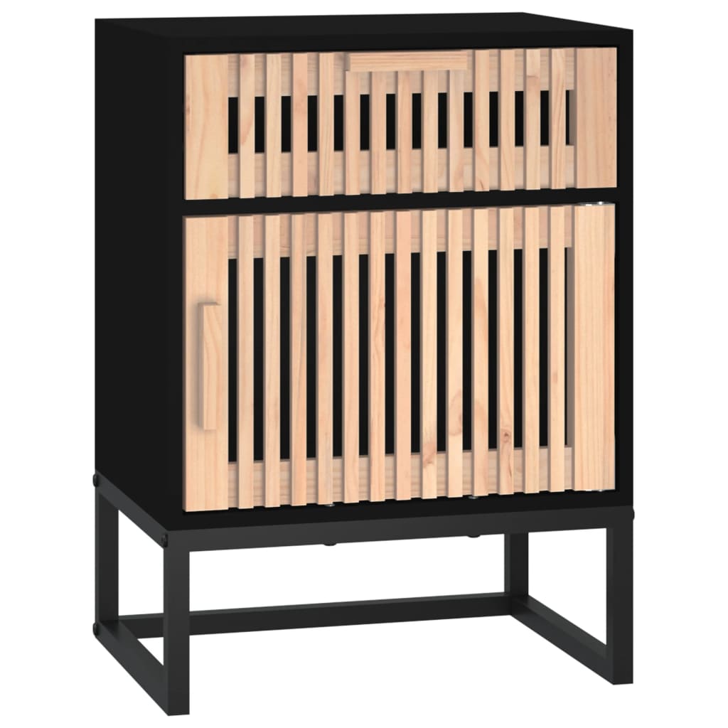 Comodino 40X30X55,5 Cm Legno Multistrato E Ferro