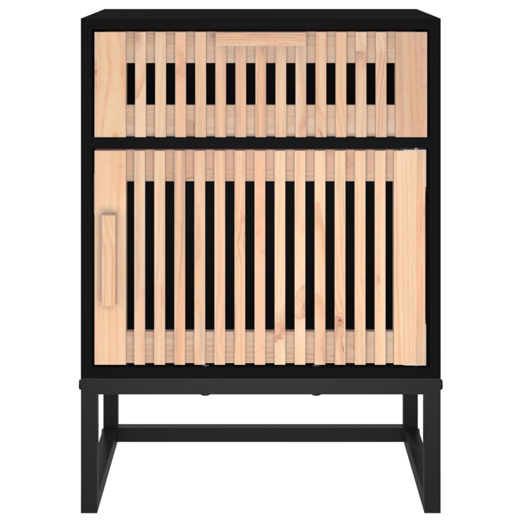 Comodino 40X30X55,5 Cm Legno Multistrato E Ferro