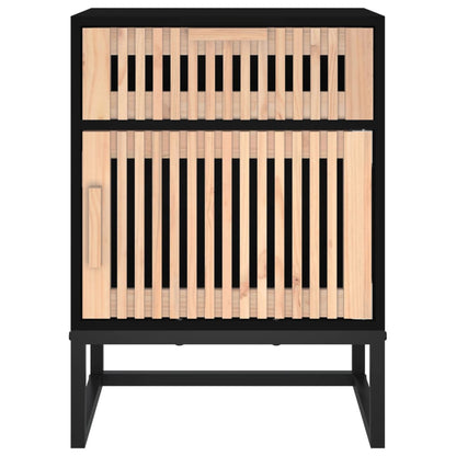 Comodino 40X30X55,5 Cm Legno Multistrato E Ferro