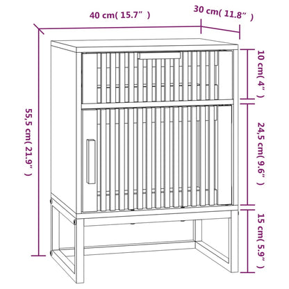 Comodino 40X30X55,5 Cm Legno Multistrato E Ferro