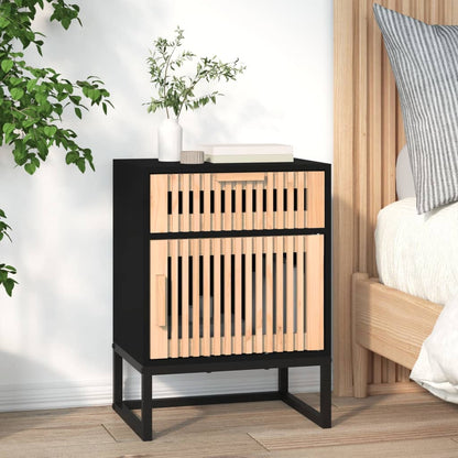 Comodino 40X30X55,5 Cm Legno Multistrato E Ferro