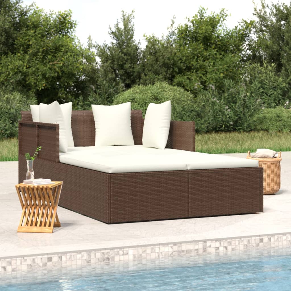 Lettino Con Cuscini 182X118X63 Cm In Polyrattan