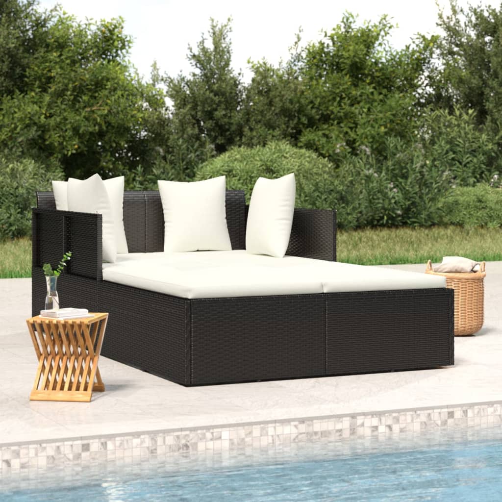 Lettino Con Cuscini 182X118X63 Cm In Polyrattan