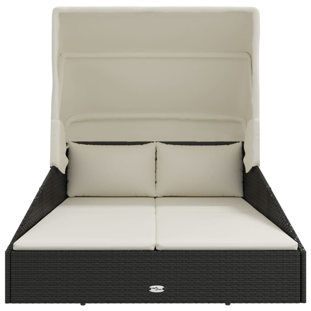 Lettino Con Tettuccio Pieghevole 200X114X128 Cm Polyrattan