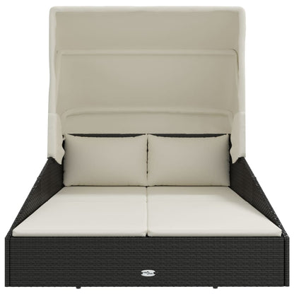 Lettino Con Tettuccio Pieghevole 200X114X128 Cm Polyrattan