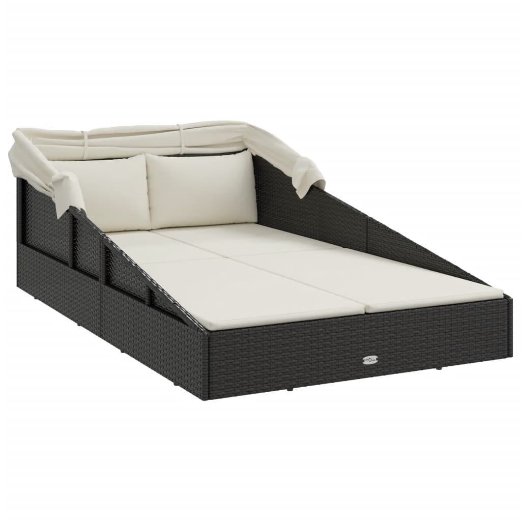 Lettino Con Tettuccio Pieghevole 200X114X128 Cm Polyrattan