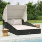 Lettino Con Tettuccio Pieghevole 200X114X128 Cm Polyrattan