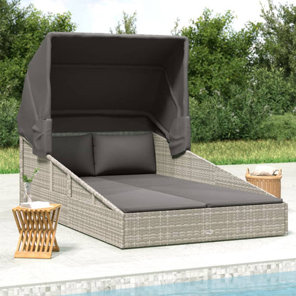Lettino Con Tettuccio Pieghevole 200X114X128 Cm Polyrattan