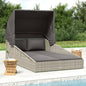 Lettino Con Tettuccio Pieghevole 200X114X128 Cm Polyrattan
