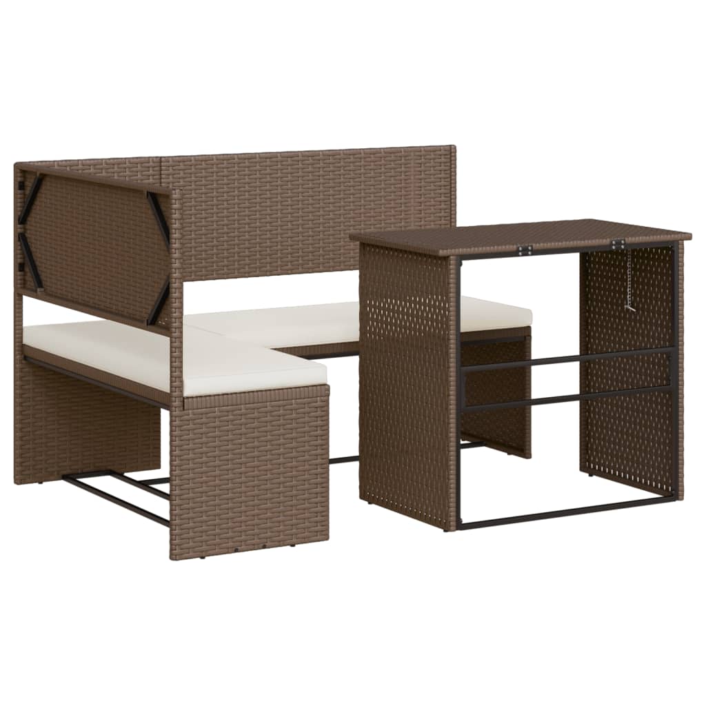 Divano Da Giardino Con Tavolo E Cuscini A L Polyrattan
