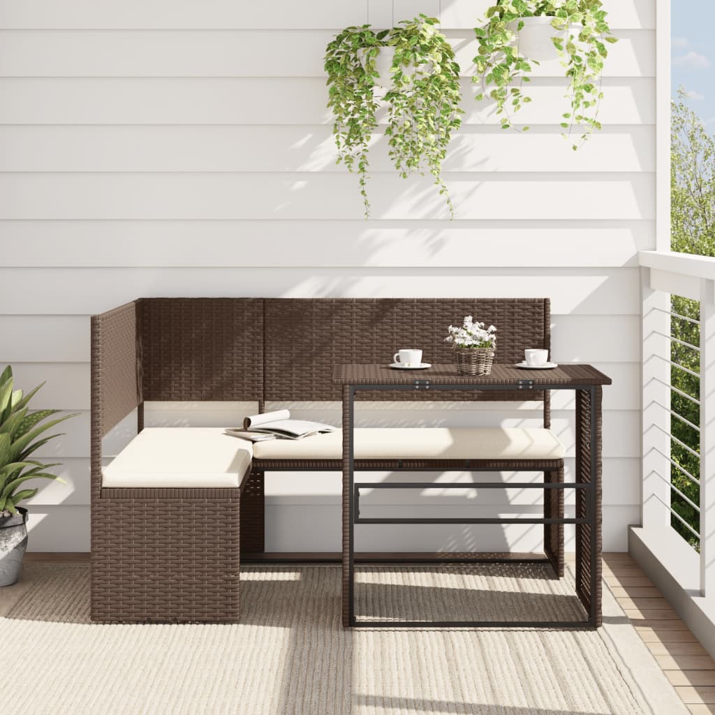 Divano Da Giardino Con Tavolo E Cuscini A L Polyrattan