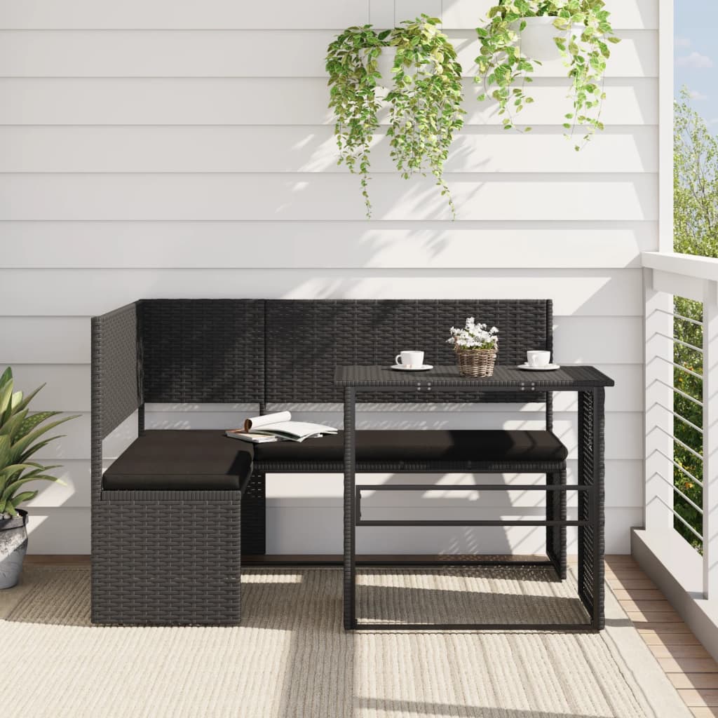 Divano Da Giardino Con Tavolo E Cuscini A L Polyrattan