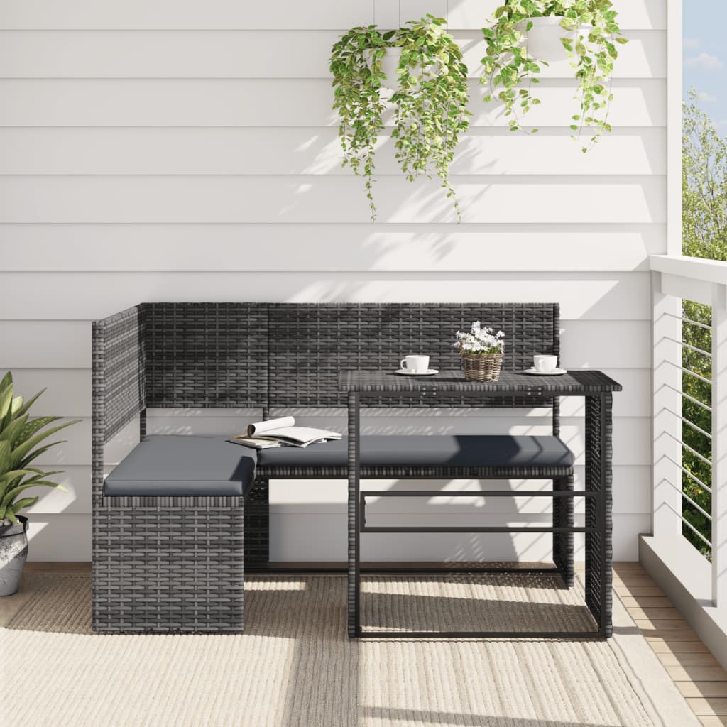 Divano Da Giardino Con Tavolo E Cuscini A L Polyrattan