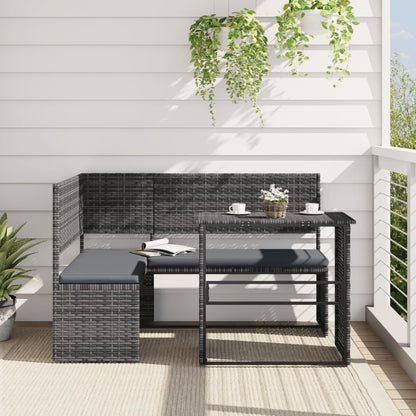 Divano Da Giardino Con Tavolo E Cuscini A L Polyrattan