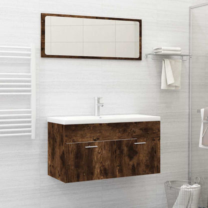 Set Mobili Da Bagno 2 Pz In Legno Multistrato