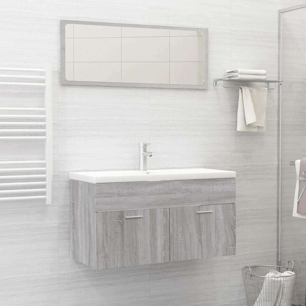 Set Mobili Da Bagno 2 Pz In Legno Multistrato