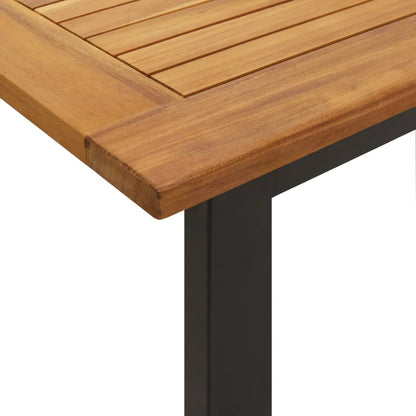 Tavolo Giardino Con Gambe A U 140X80X75Cm Legno Massello Acacia Nero