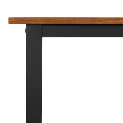 Tavolo Giardino Con Gambe A U 140X80X75Cm Legno Massello Acacia Nero