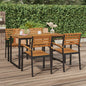 Tavolo Giardino Con Gambe A U 140X80X75Cm Legno Massello Acacia Nero