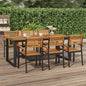 Tavolo Giardino Con Gambe A U 140X80X75Cm Legno Massello Acacia Nero