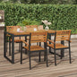 Tavolo Giardino Con Gambe A U 140X80X75Cm Legno Massello Acacia Nero