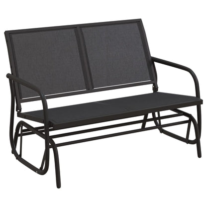 Panca Glider Giardino Nera 120,5X76X86,5 Cm Textilene E Acciaio