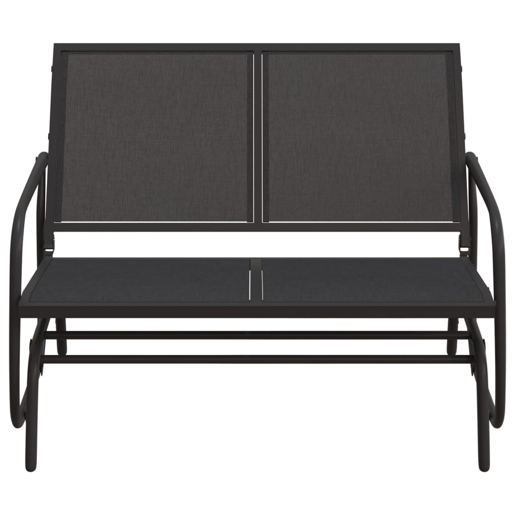 Panca Glider Giardino Nera 120,5X76X86,5 Cm Textilene E Acciaio