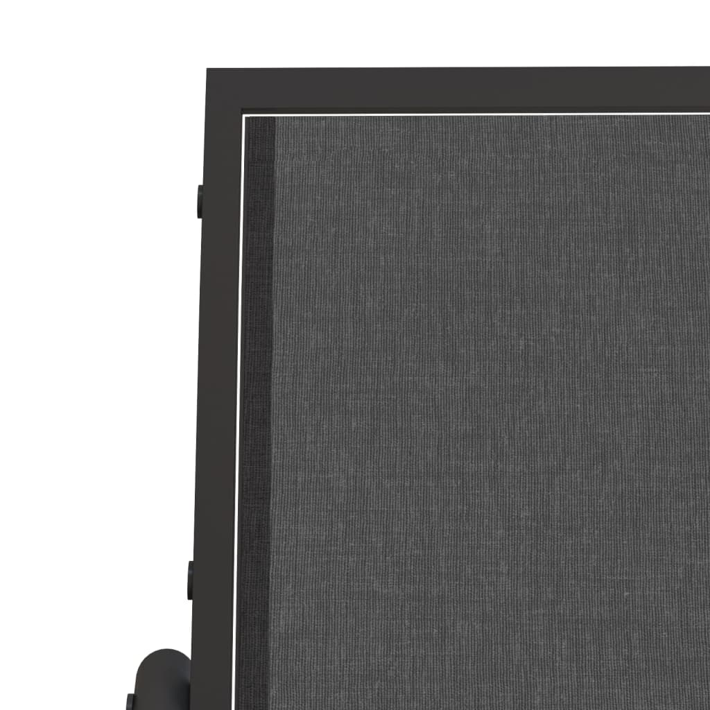 Panca Glider Giardino Nera 120,5X76X86,5 Cm Textilene E Acciaio