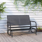 Panca Glider Giardino Nera 120,5X76X86,5 Cm Textilene E Acciaio