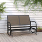 Panca Glider Giardino Nera 120,5X76X86,5 Cm Textilene E Acciaio