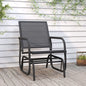 Sedia A Dondolo Da Giardino Nera 61X76X87Cm Textilene E Acciaio