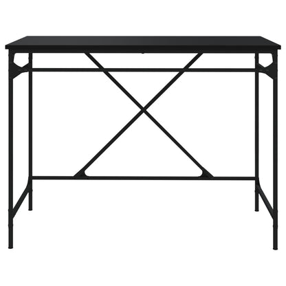 Scrivania Nera 100X50X75 Cm In Legno Multistrato E Ferro