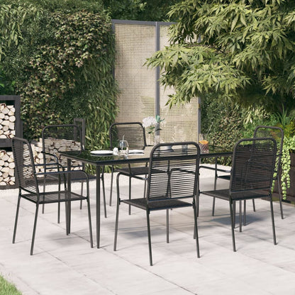Set Mobili Da Pranzo Per Giardino 5 Pz Nero
