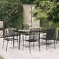 Set Mobili Da Pranzo Per Giardino 5 Pz Nero