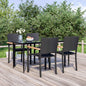 Set Mobili Da Pranzo Da Giardino 9 Pz Nero