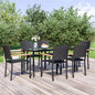 Set Mobili Da Pranzo Da Giardino 9 Pz Nero