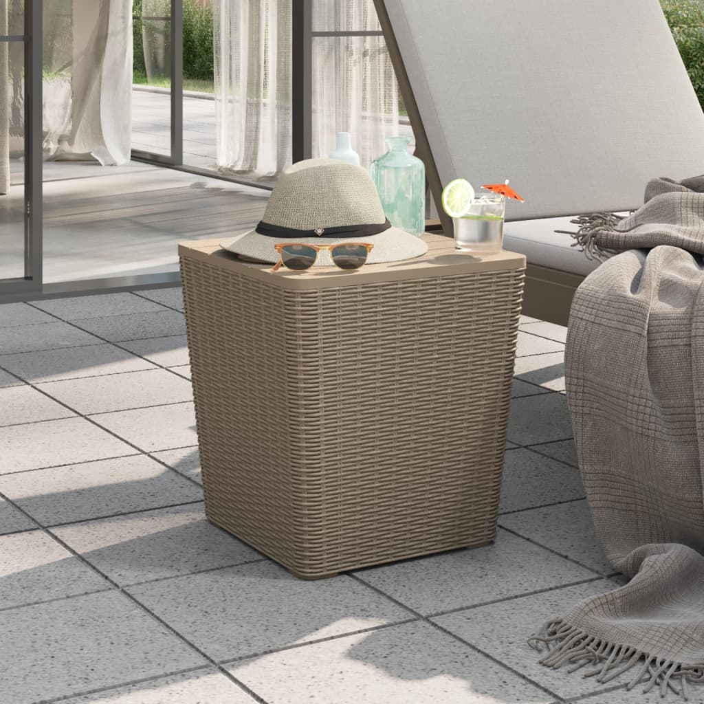 Tavolo Da Giardino Con Coperchio Polipropilene Marrone Chiaro