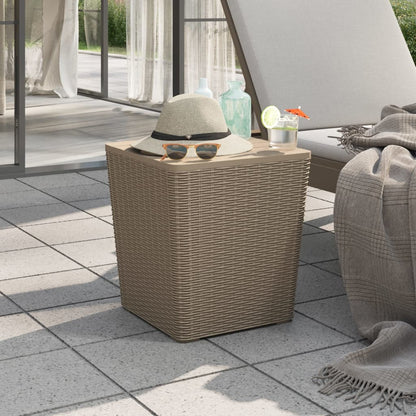 Tavolo Da Giardino Con Coperchio Polipropilene Marrone Chiaro