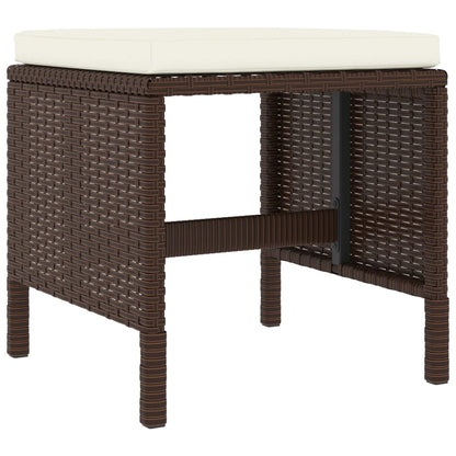 Set Da Pranzo Da Giardino 6Pz Con Cuscini In Polyrattan