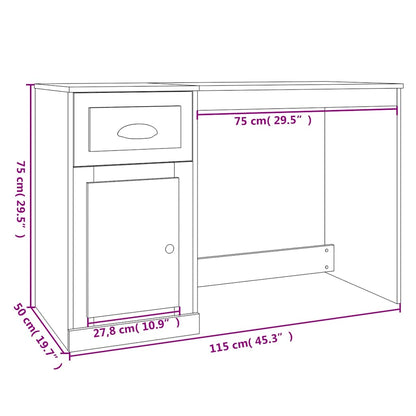 Scrivania Cassetto 115X50X75 Cm Legno Multistrato