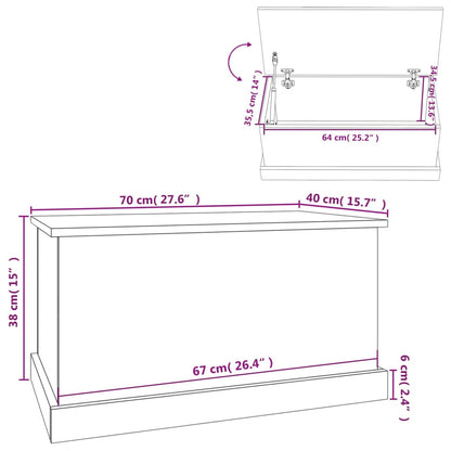 Contenitore Rovere Fumo 70X40X38 Cm Legno Multistrato