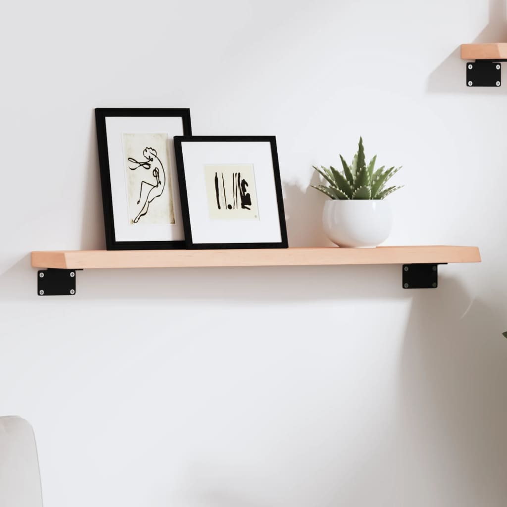 Ripiano A Parete 100X60X(2-6) Cm Massello Rovere Non Trattato Naturale