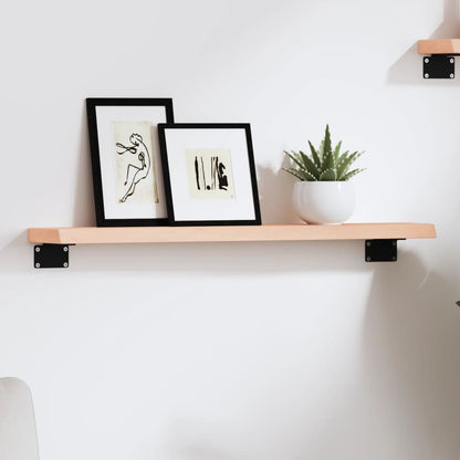 Ripiano A Parete 100X60X(2-6) Cm Massello Rovere Non Trattato Naturale