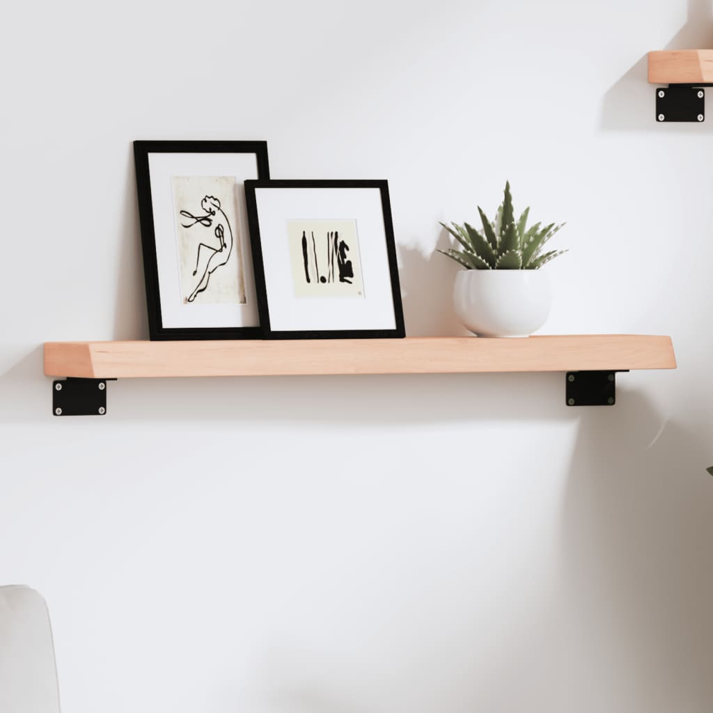 Ripiano A Parete 100X60X(2-6) Cm Massello Rovere Non Trattato Naturale