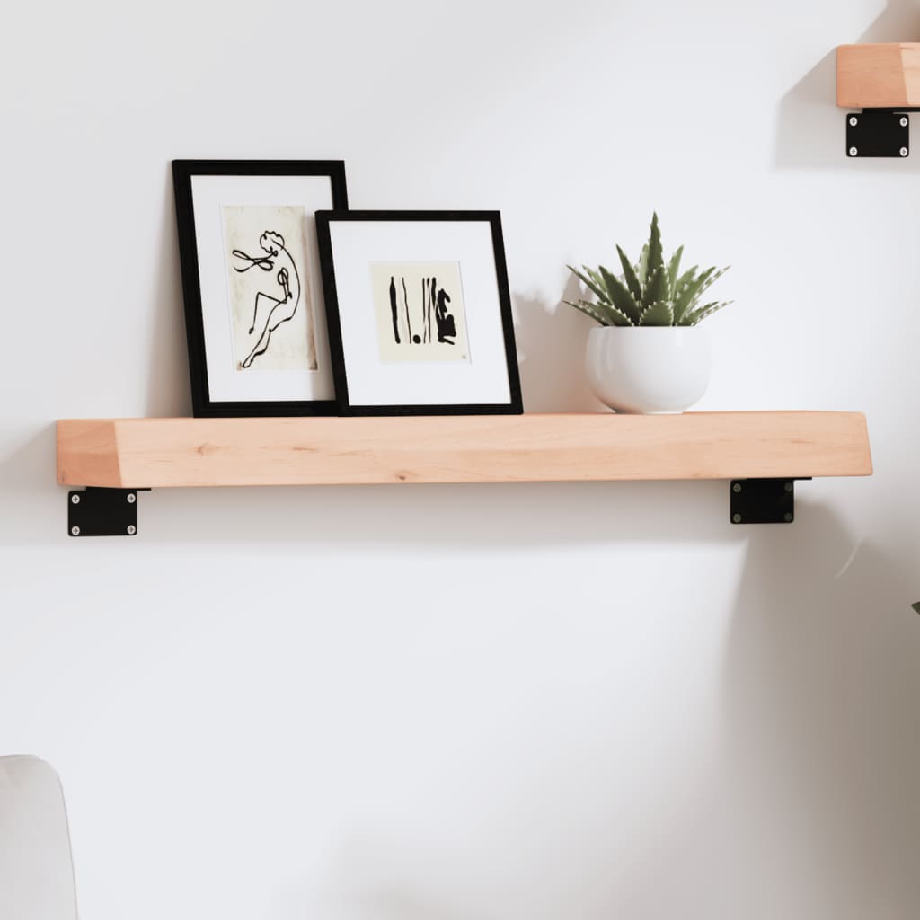 Ripiano A Parete 100X60X(2-6) Cm Massello Rovere Non Trattato Naturale