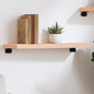 Ripiano A Parete 100X60X(2-6) Cm Massello Rovere Non Trattato Naturale