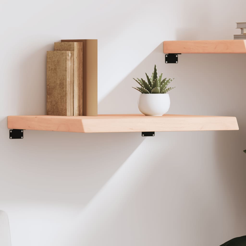 Ripiano A Parete 100X60X(2-6) Cm Massello Rovere Non Trattato Naturale