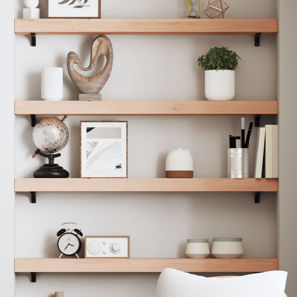 Ripiano A Parete 100X60X(2-6) Cm Massello Rovere Non Trattato Naturale