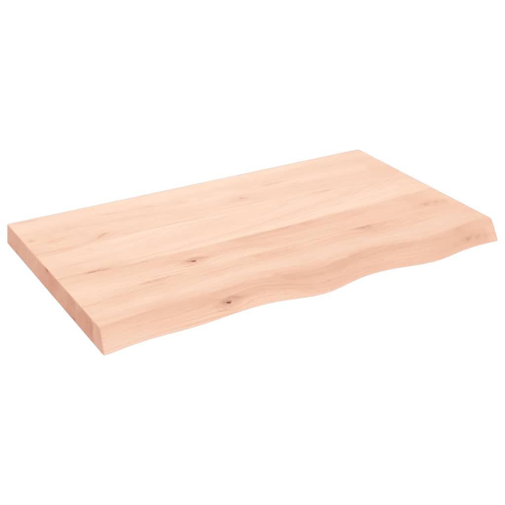 Ripiano A Parete 100X60X(2-6) Cm Massello Rovere Non Trattato Naturale